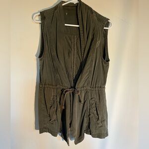 Army Green Tie Waist Vest